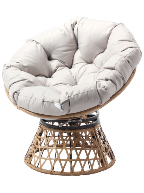 PAPASAN - Fauteuil effet rotin avec coussin - Kiabi