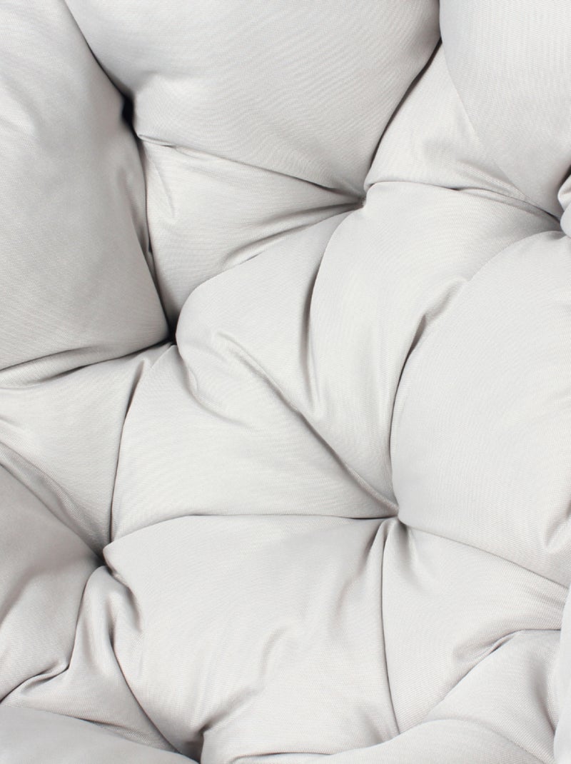 PAPASAN Fauteuil effet rotin avec coussin Marron - Kiabi