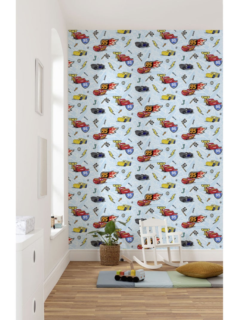Papier peint  - cars let's race - rouleau: 53 x 1005 cm Multicolore - Kiabi