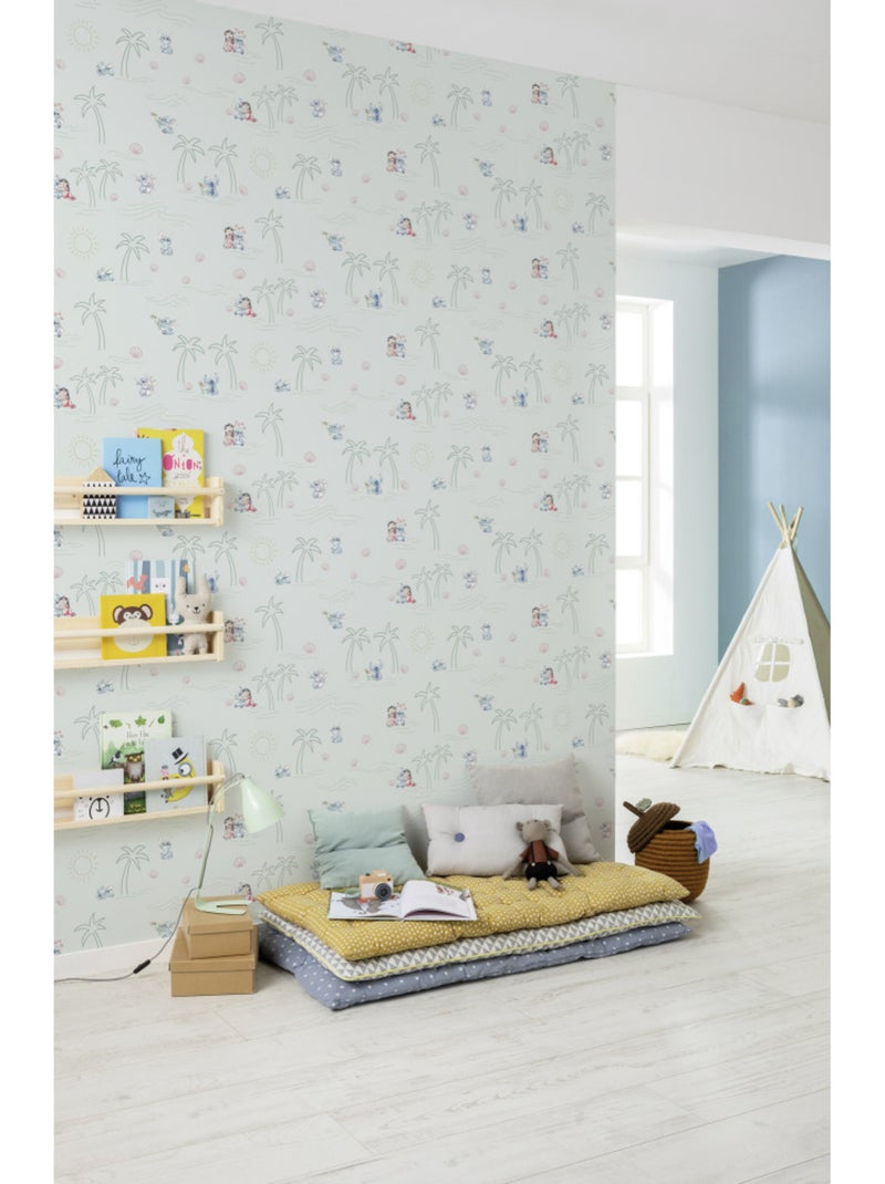 Papier peint  - disney lilo and stitch beach love - rouleau: 53 x 1005 cm Multicolore - Kiabi