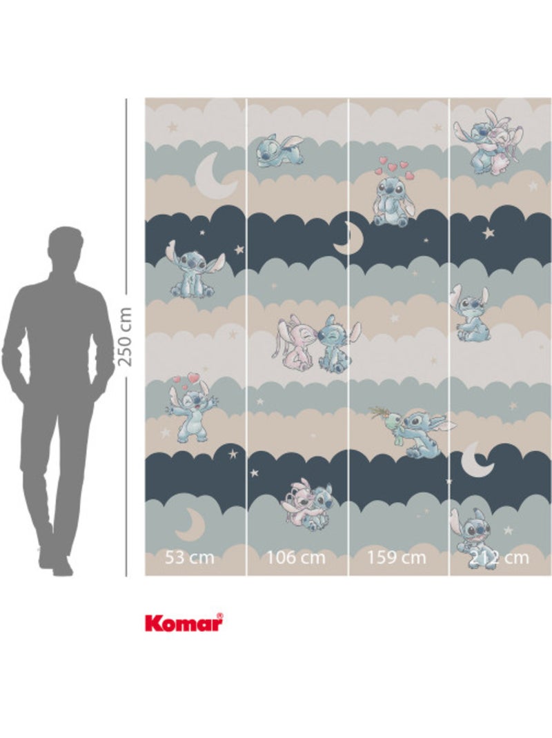 Papier peint  - disney lilo and stitch cozy clouds - rouleau: 212 x 250 cm Multicolore - Kiabi