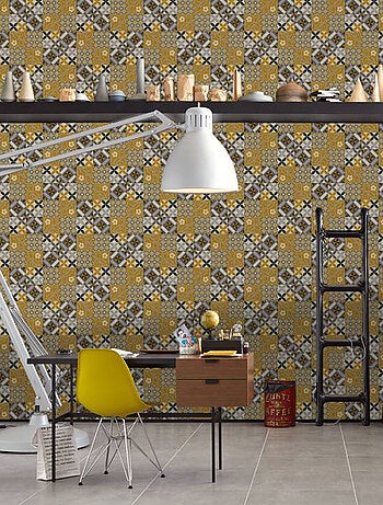 Papier peint - Effet mosaïque colorée