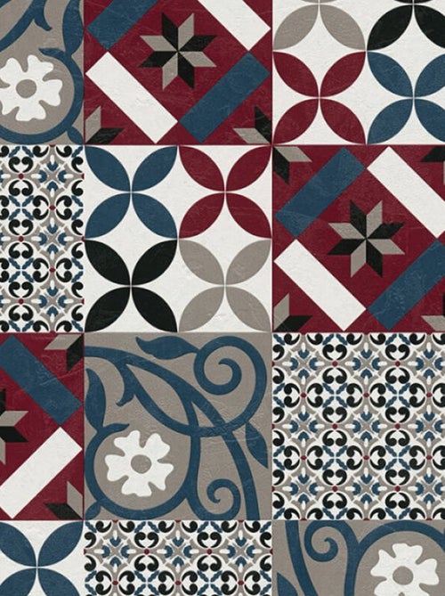Papier peint  - Effet mosaïque colorée - Kiabi