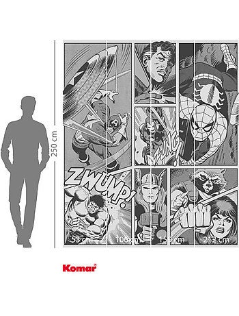 Papier peint - Marvel Classic Comic Panel Monochrome - Rouleau: 212 x 250 cm