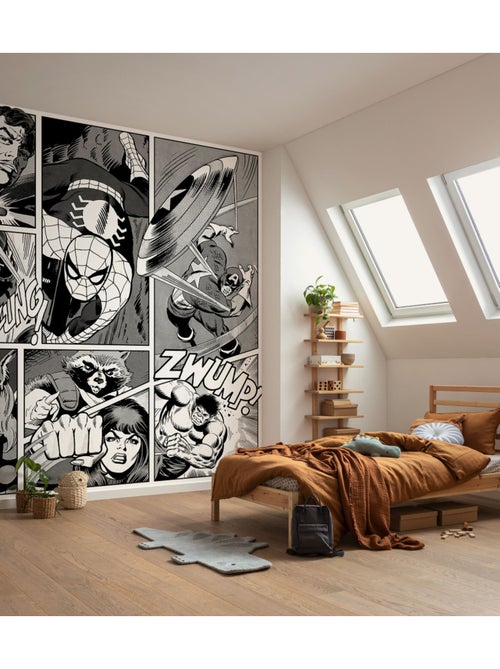 Papier peint  - Marvel Classic Comic Panel Monochrome - Rouleau: 212 x 250 cm - Kiabi
