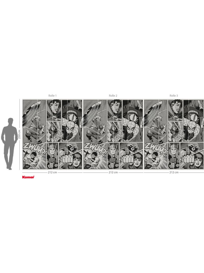Papier peint  - Marvel Classic Comic Panel Monochrome - Rouleau: 212 x 250 cm Multicolore - Kiabi