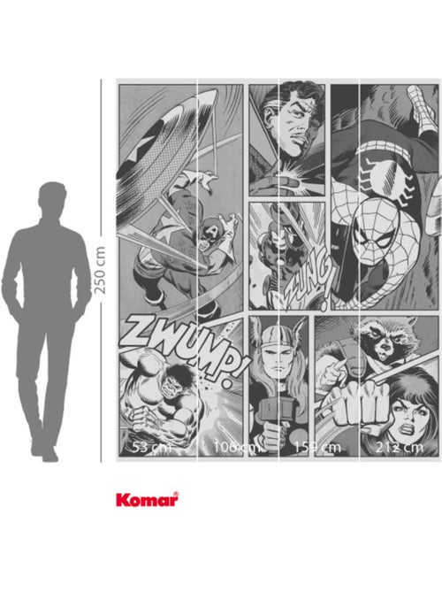 Papier peint  - Marvel Classic Comic Panel Monochrome - Rouleau: 212 x 250 cm - Kiabi