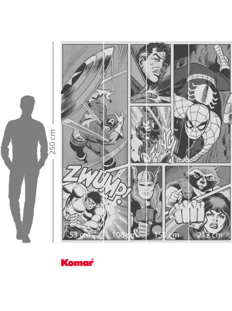 Papier peint  - Marvel Classic Comic Panel Monochrome - Rouleau: 212 x 250 cm Multicolore - Kiabi