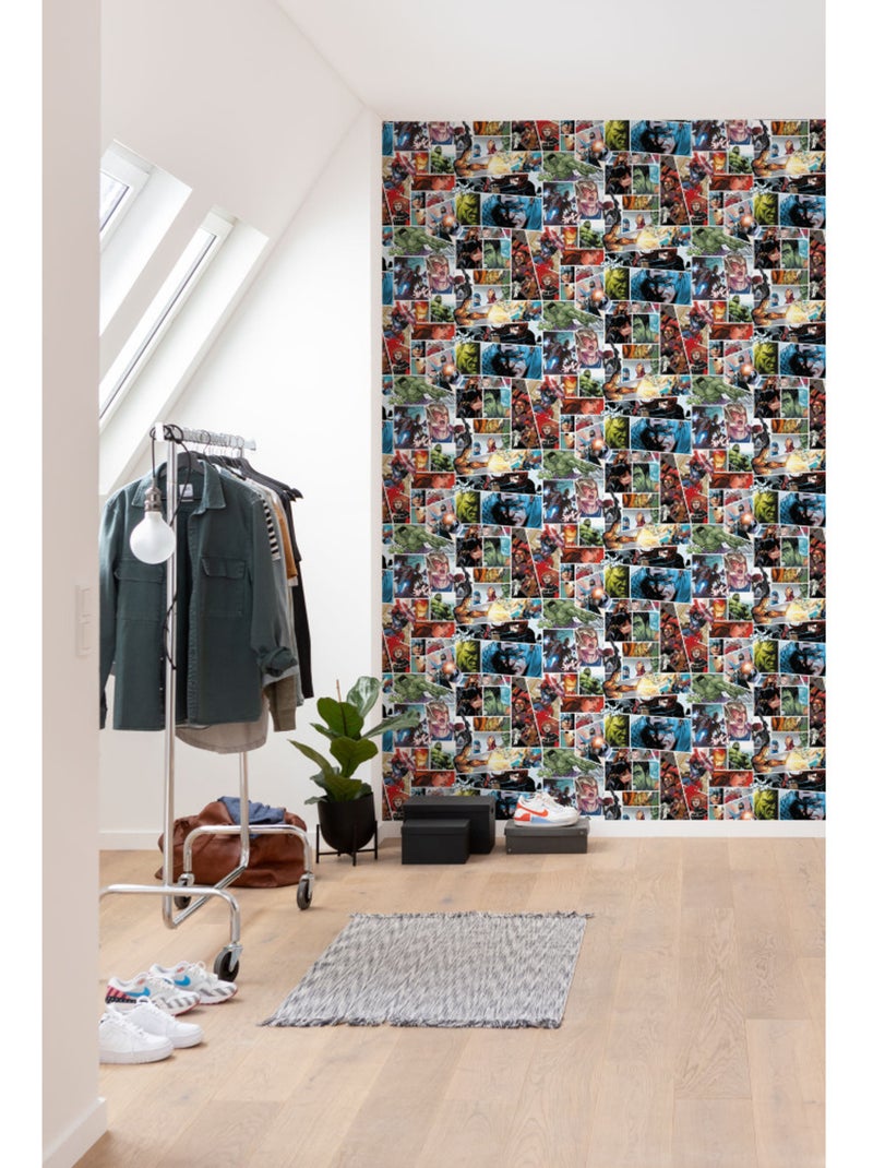 Papier peint  - marvel comic panel - rouleau: 53 x 1005 cm Multicolore - Kiabi