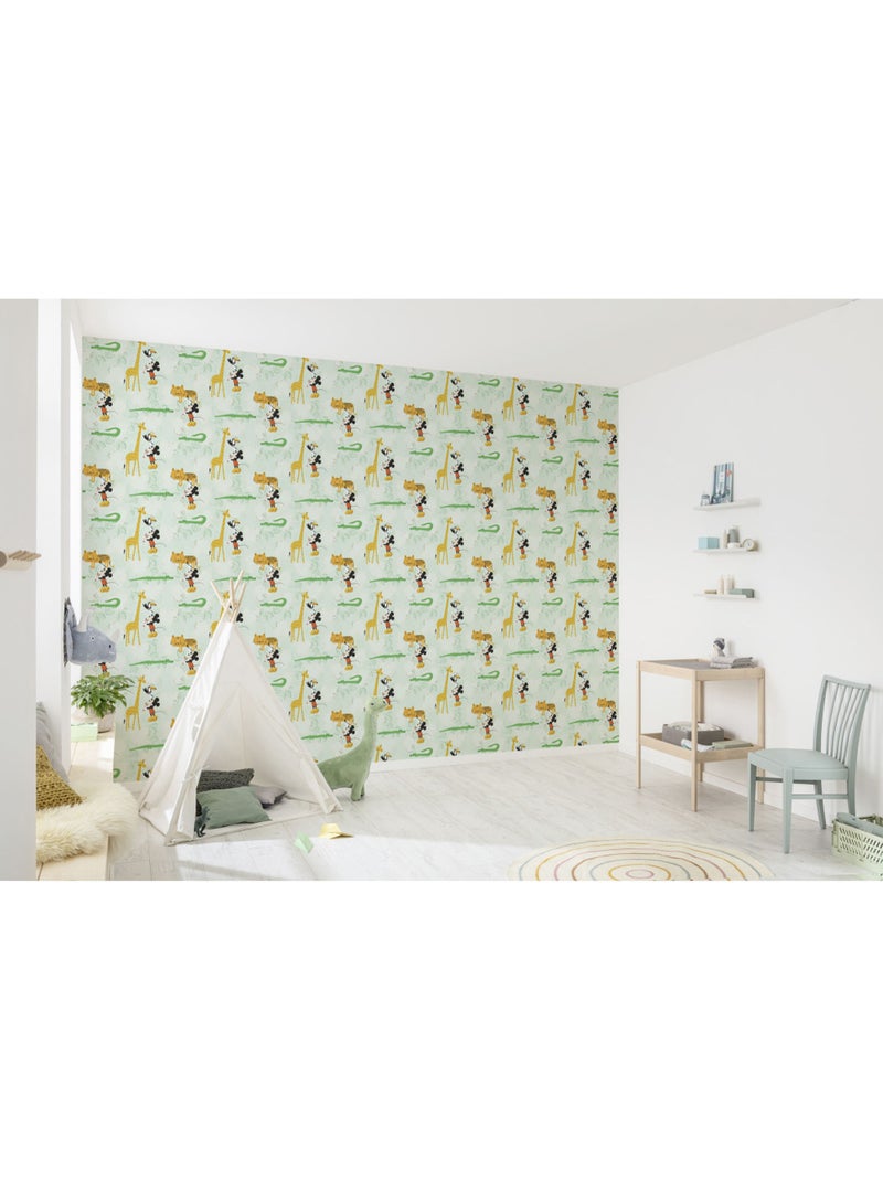 Papier peint  - mickey doodle zoo - rouleau: 53 x 1005 cm Multicolore - Kiabi