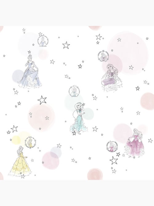 Papier peint  - princess pretty pastel - rouleau: 53 x 1005 cm - Kiabi