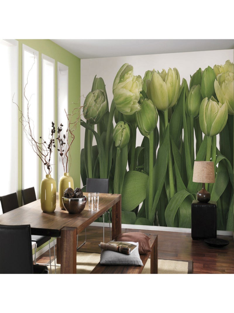 Papier Peint - Tulipes - 368 x 254 cm Multicolore - Kiabi