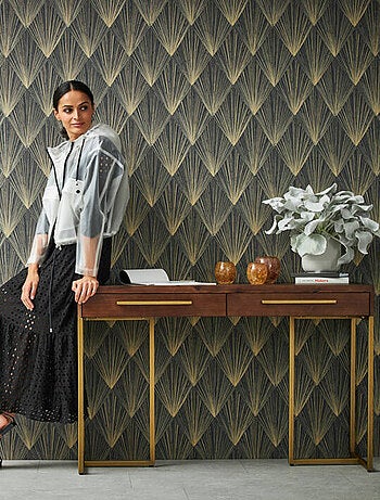 Papier peint à géométrie dorée