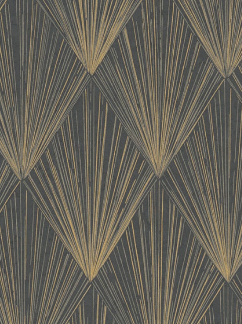 Papier peint à géométrie dorée Multicolore - Kiabi
