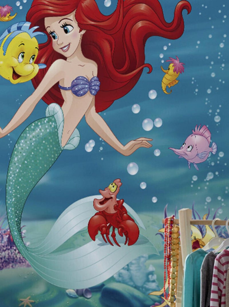 Papier peint Ariel La Petite Sirène et ses amis Disney 184X254 CM Bleu - Kiabi