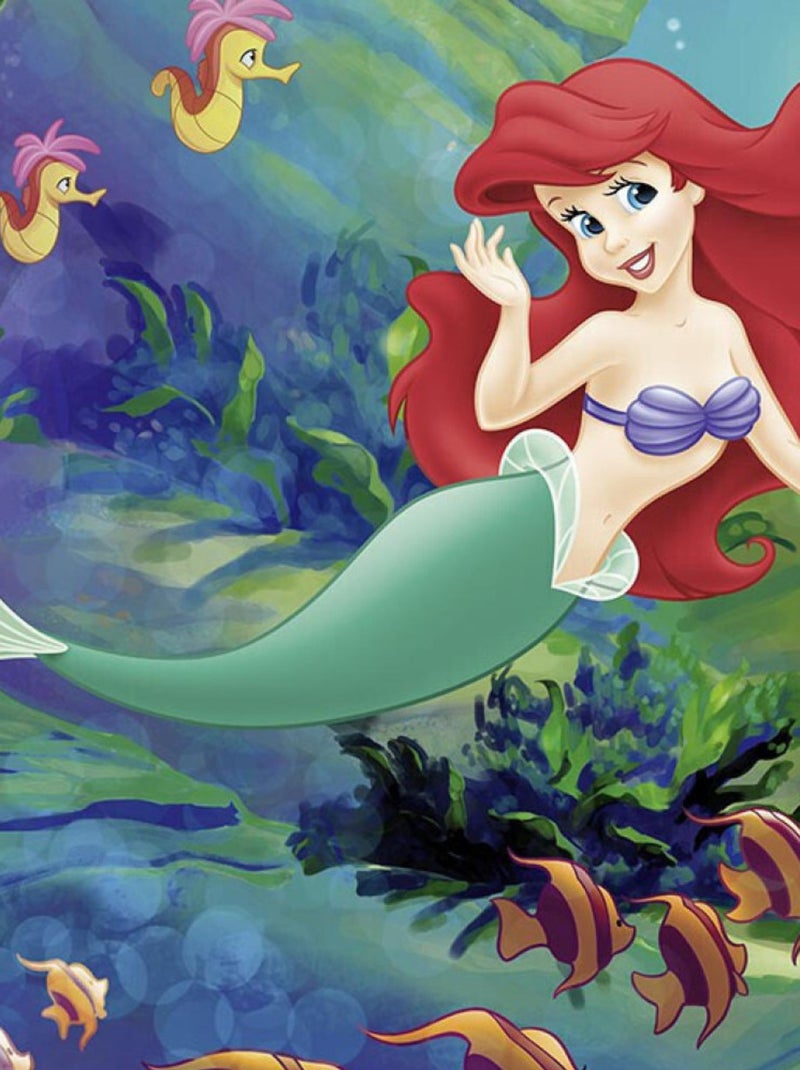 Papier peint Ariel La Petite Sirène Princesse Disney 368X254 CM Bleu - Kiabi