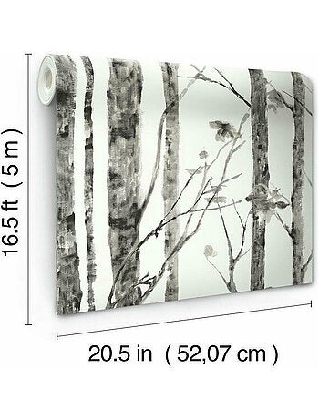 Papier Peint auto-adhésif - Arbres Noir et Blanc
