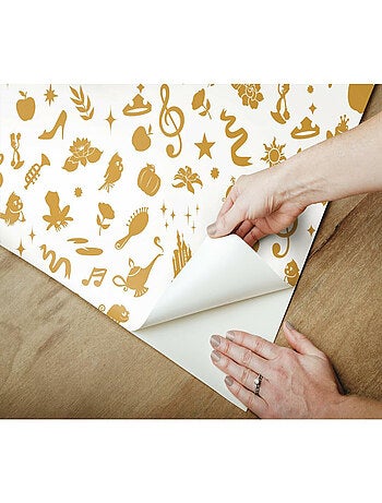 Papier Peint auto-adhésif - Disney Princesses avec icônes et paillettes