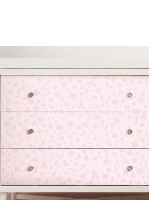 Papier Peint auto-adhésif - Disney Princesses avec icônes et paillettes - Kiabi