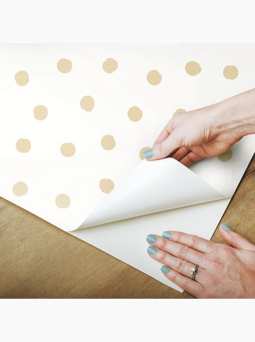 Papier peint auto-adhésif - Points Jaunes - 5.75 m x 45 cm - Kiabi