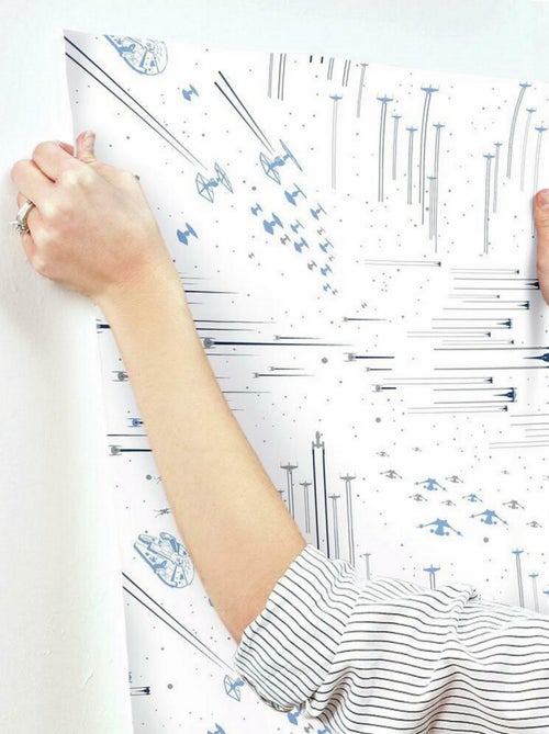 Papier Peint auto-adhésif - Star Wars - bataille galactique - Kiabi