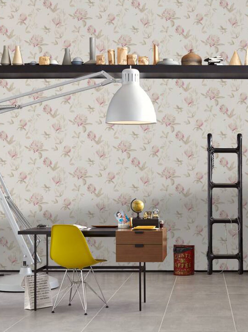 Papier peint aux impressions fleuries Multicolore - Kiabi