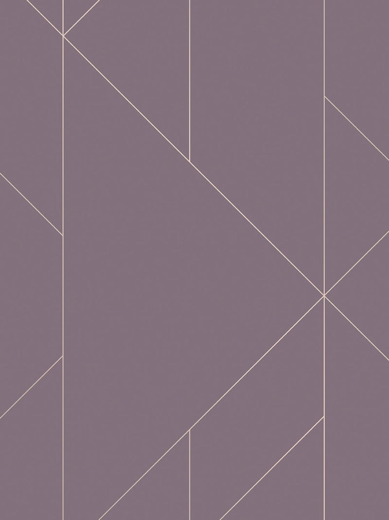 Papier peint aux lignes graphiques Prune - Kiabi