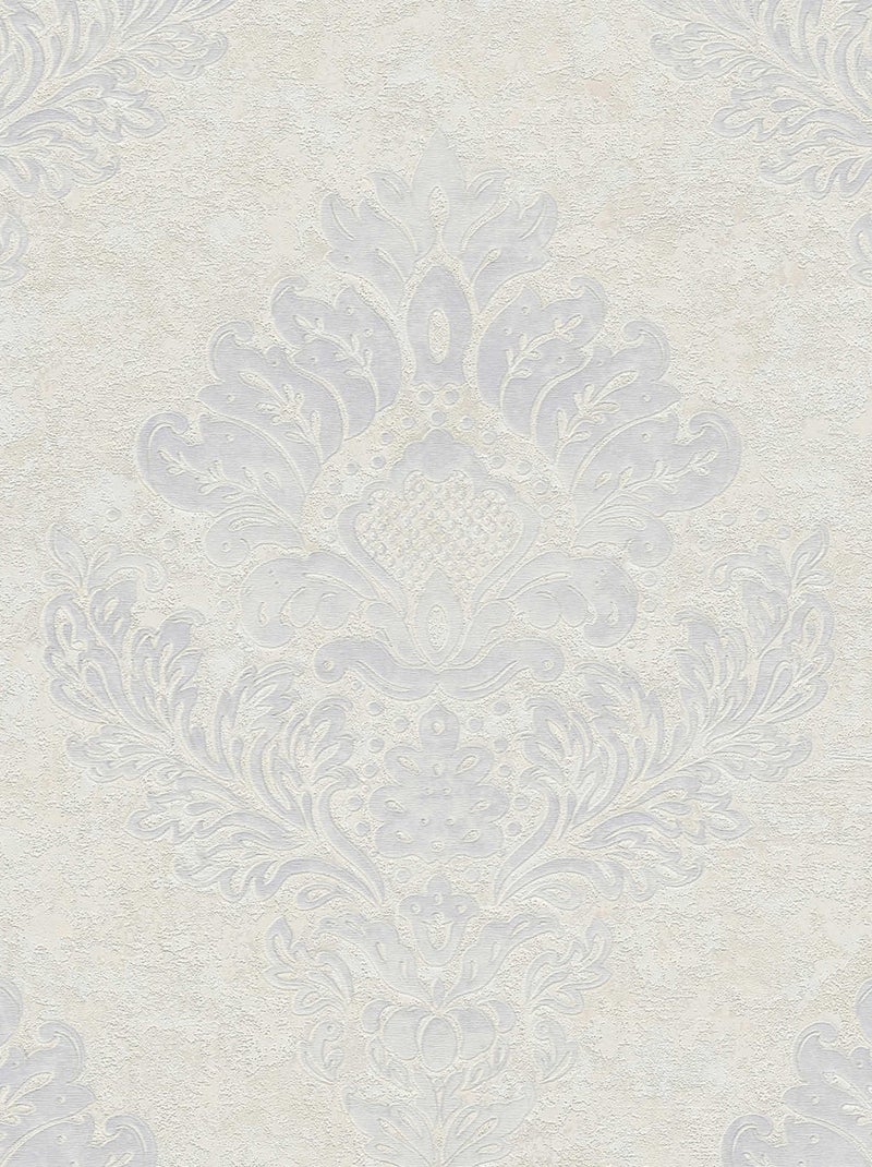 Papier peint baroque damassé Gris - Kiabi