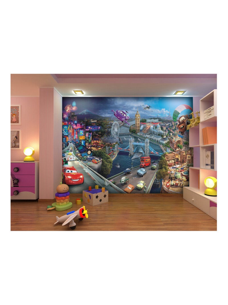 Papier peint Cars 2 Disney 360X254 CM Multicolore - Kiabi