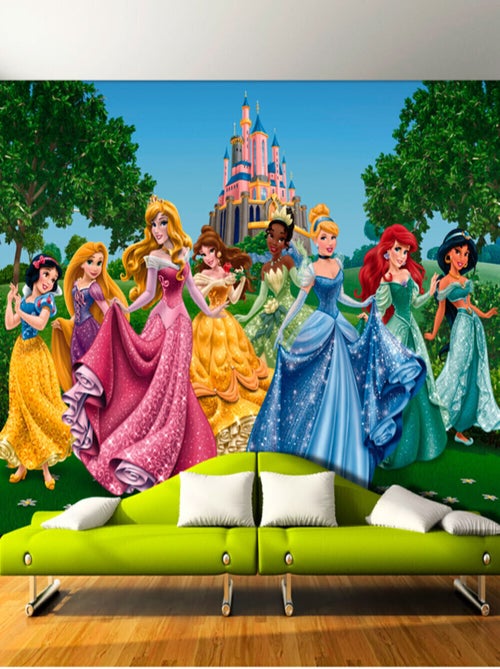 Papier peint Château et Princesses Disney 360X254 CM - Kiabi