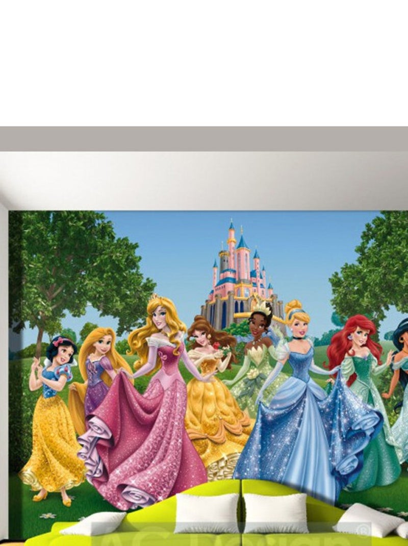Papier peint Château et Princesses Disney 360X254 CM Multicolore - Kiabi