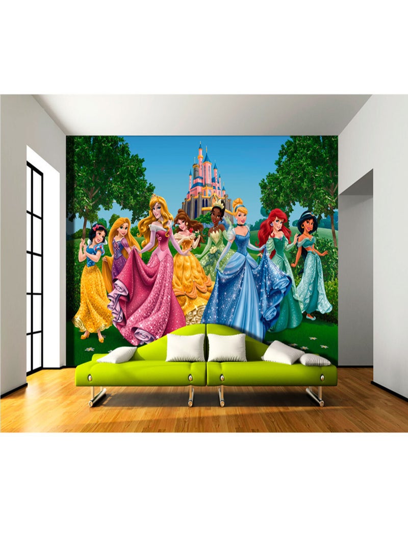 Papier peint Château et Princesses Disney 360X254 CM Multicolore - Kiabi