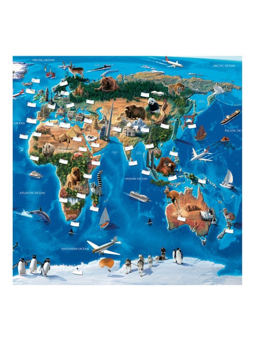 Papier peint enfant carte du monde Walltastic 305X244 CM - Kiabi