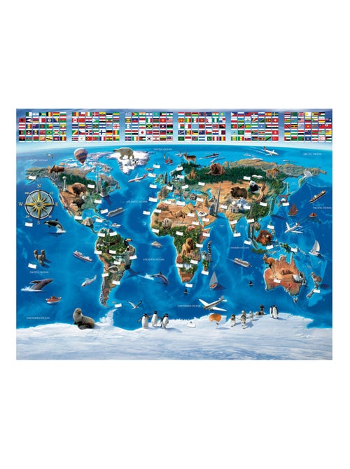 Papier peint enfant carte du monde Walltastic 305X244 CM - Kiabi