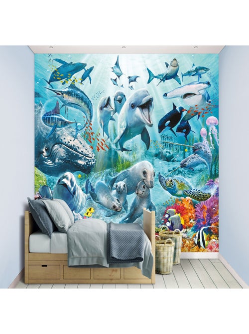 Papier peint enfant monde sous-marin Walltastic 305X244 CM - Kiabi
