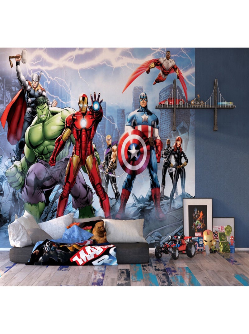 Papier peint Equipe Avengers Marvel 360X254 CM Multicolore - Kiabi