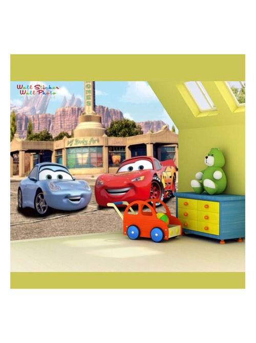 Papier peint Flash Mcqueen et Sally Cars Disney 360X254 CM - Kiabi
