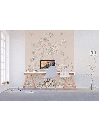Papier peint fleurs et oiseaux vintage - 225 x 270 cm
