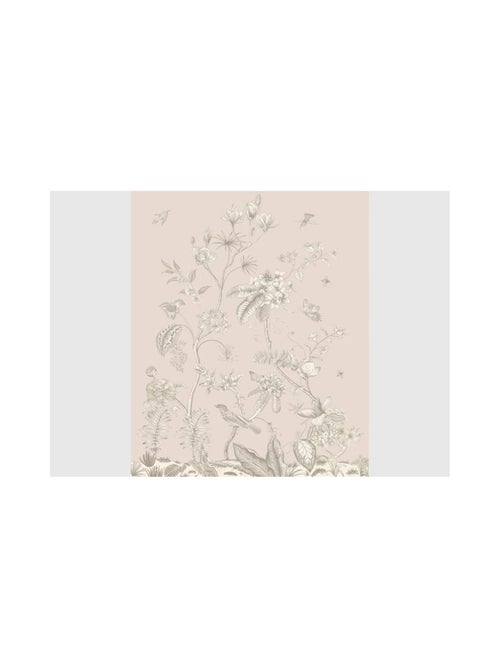 Papier peint fleurs et oiseaux vintage - 225 x 270 cm - Kiabi