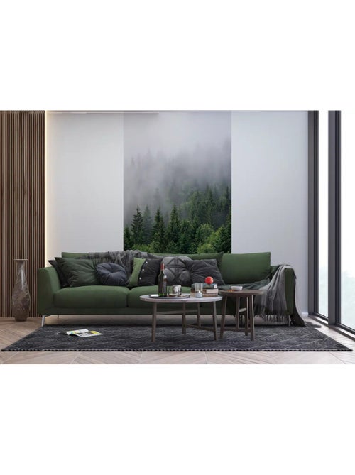 Papier peint forets de sapins et brouillard 270 x 150 cm - Kiabi