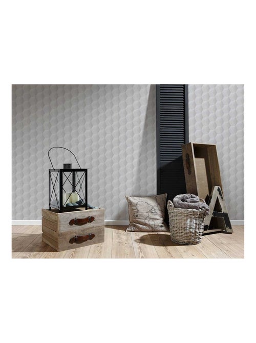 Papier peint graphique  - Effet 3D - Kiabi