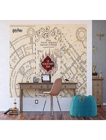 Papier peint Harry Potter la carte du maraudeur du château de poudlard 252 x 182 cm