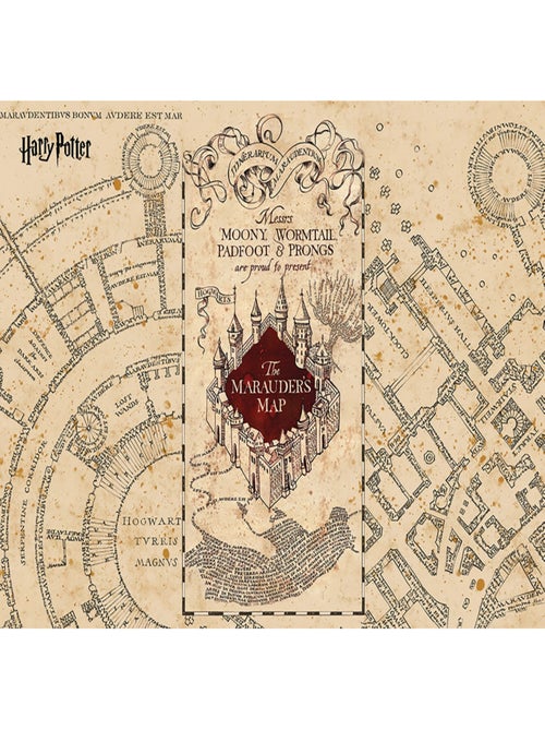 Papier peint Harry Potter la carte du maraudeur du château de poudlard 252 x 182 cm - Kiabi