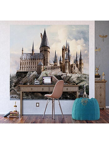 Papier peint Harry Potter : Le Château de Poudlard avec un effet 3D 252 x 182 cm