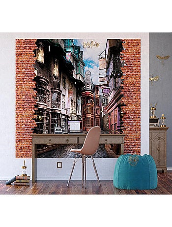 Papier peint Harry Potter : le chemin de traverse qui s'ouvre 252 x 182 cm