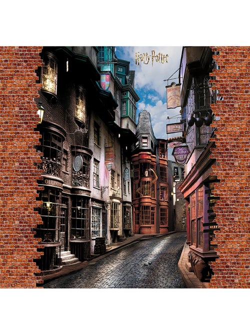 Papier peint Harry Potter : le chemin de traverse qui s'ouvre 252 x 182 cm - Kiabi