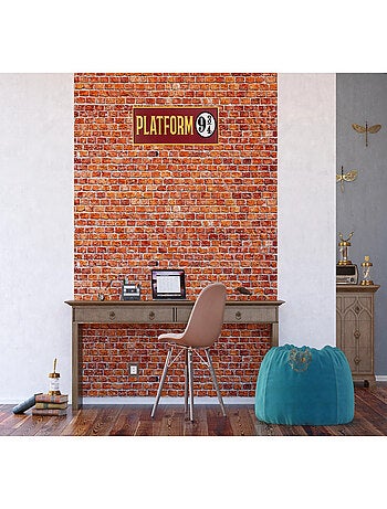 Papier peint Harry Potter : le mur vers le quai neuf, trois, quart 182 x 252 cm