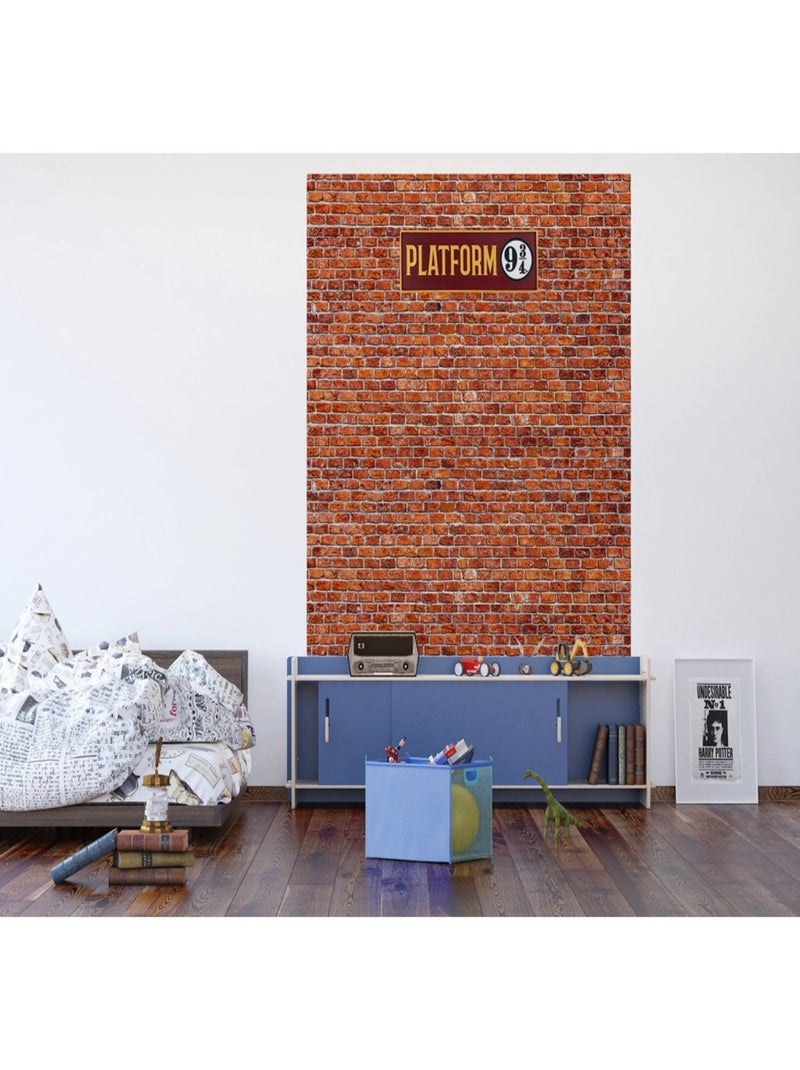 Papier peint Harry Potter : le mur vers le quai neuf, trois, quart 182 x 252 cm Multicolore - Kiabi