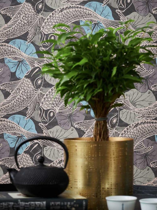 Papier peint imprimé carpes - Kiabi