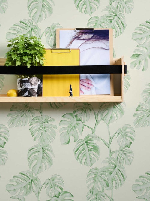 Papier peint imprimé feuillage Monstera - Kiabi